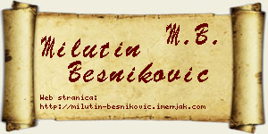 Milutin Besniković vizit kartica